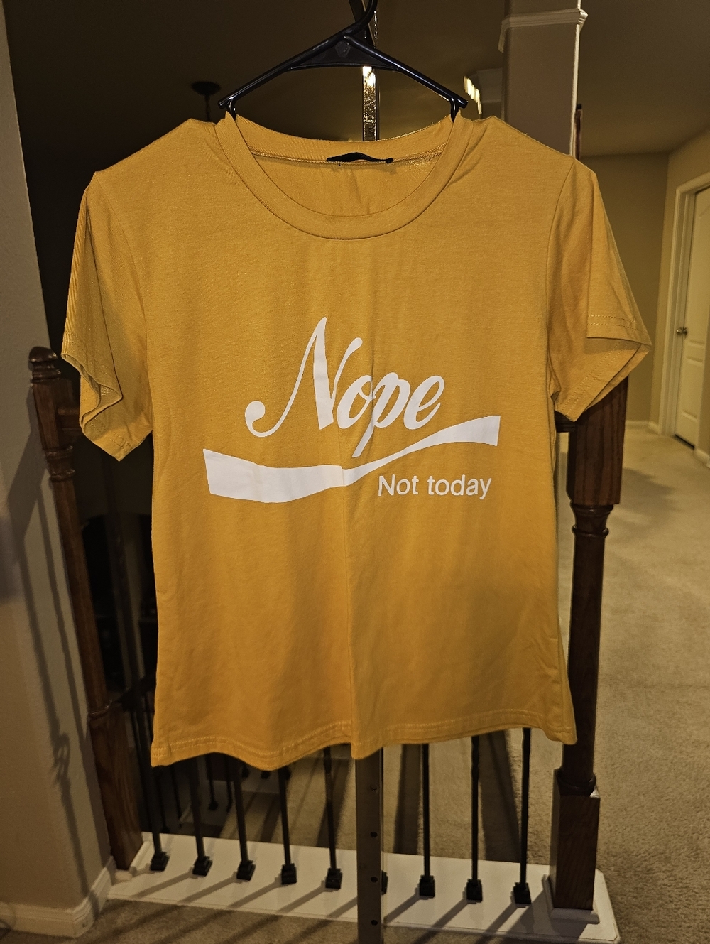 SHEIN Mustard Yellow 'Nope Not Today' Graphic Tee - Women